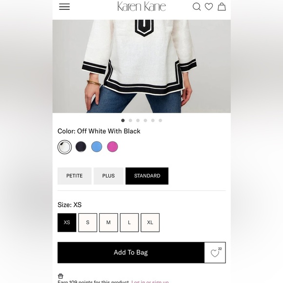 Karen Kane St Tropez Mango Tango Black and White Tunic NWT S - Picture 2 of 6